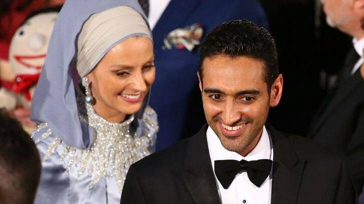 Waleed Aly and Susan Carland arrive at the Logies. Aly paid tribute to his wife in his Gold Logie acceptance speech. Photo: Scott Barbour/Getty Images
