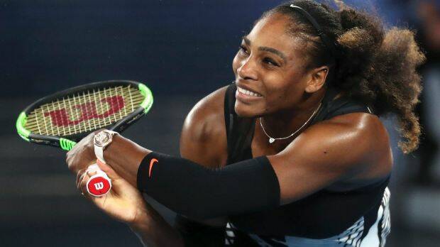Serena Williams during the women's singles final at the 2017 Australian Open tennis championships in Melbourne.  Photo: AP