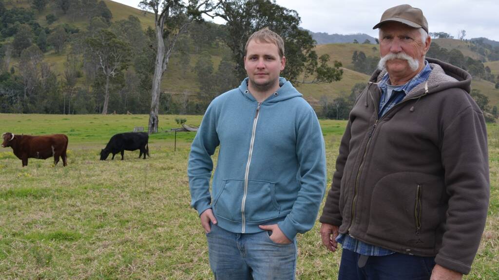 Des and son James Dillon have been trying to purchase their 'paper road' (located within the paddock behind them) from the DPI for over a year.