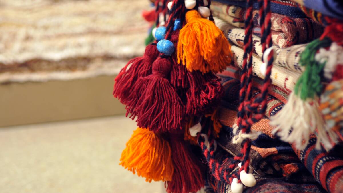 Colourful tassels are a feature on some of the exquisite Persian rugs. Photo: LIZ FLEMING.