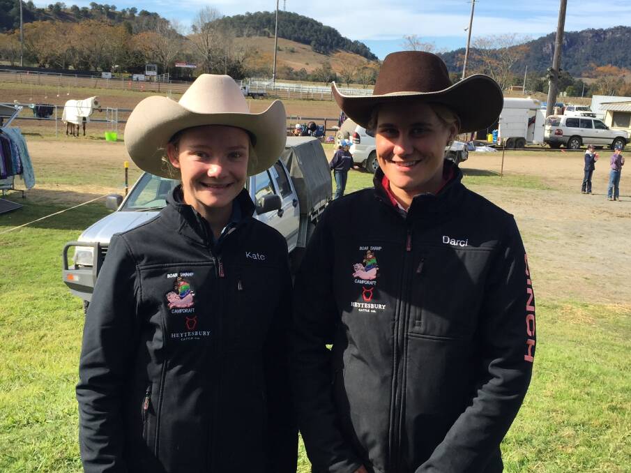 Guests: Western Australia's Kate Craig and Darci Nancarrow are competing in the camp drafting events. 