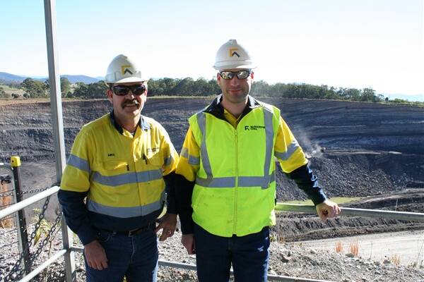 Gloucester Basin mines general manager Mike Smith with technical services manager Roger Biddle at Stratford last week.