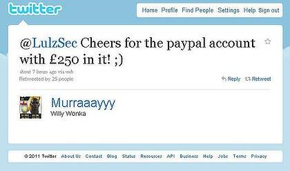A Twitter user boasts about being able to access a PayPal account using the leaked details.