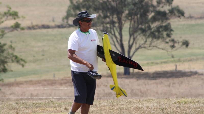Ranjit Phelan with one of his model aircraft.