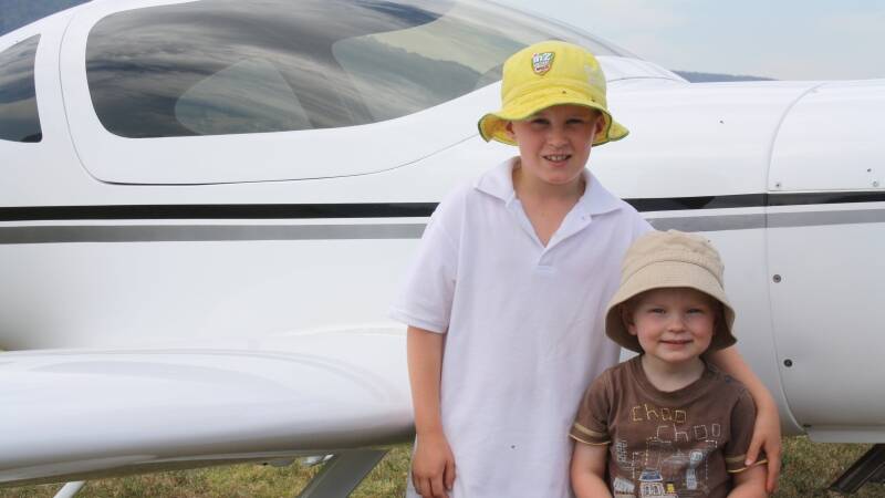 Jack and Charlie Bignell at the fly-in.