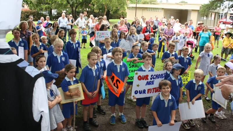 Students rally against changes at their schools.