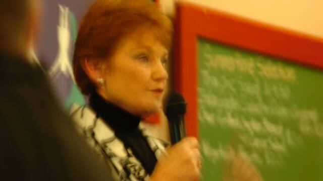 Pauline Hanson speaks at the zone conference.