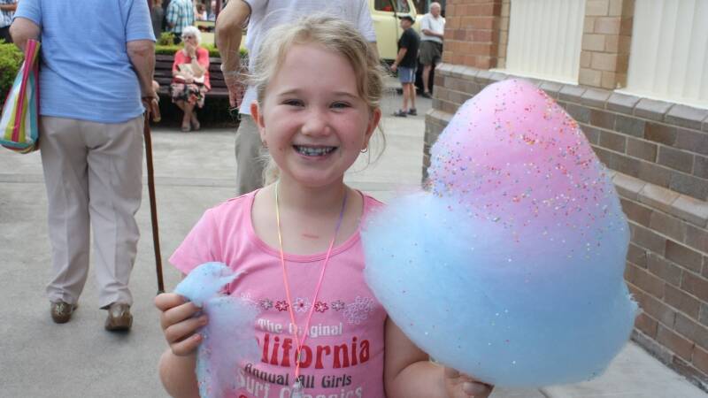 Charlotte Earle-Broadley with some fairy floss.