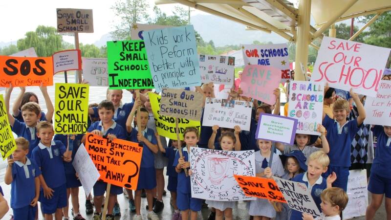 Students rally against changes at their schools.