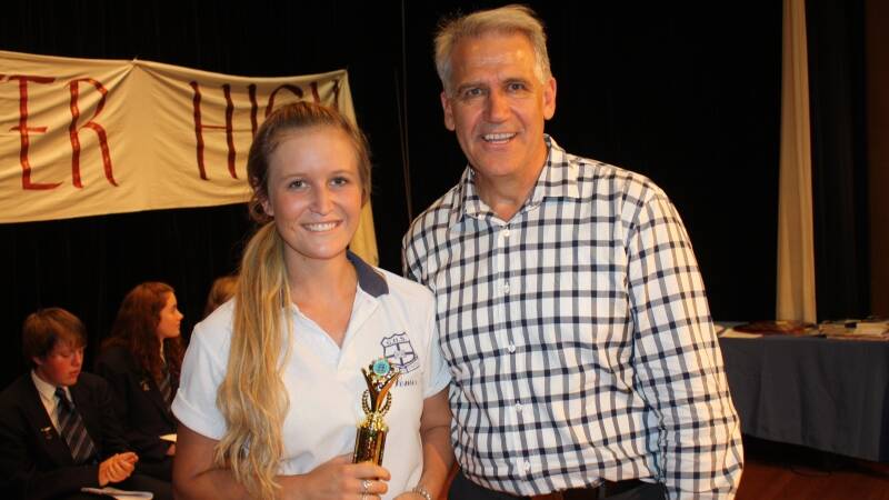 Female Sportsperson of the Year Hannah Yates with Ray Martin.