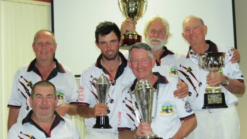 Championship winners Bruce Wilson, Steve Higgins, Bob Charman, Kevin Burley, Dickie Baker and Col Hebblewhite. 