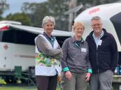 Viv Hayles with fellow Kimberley Karavan Owners Group members Elizabeth Hagen and Roger Halliwell. Picture by Rick Kernick.