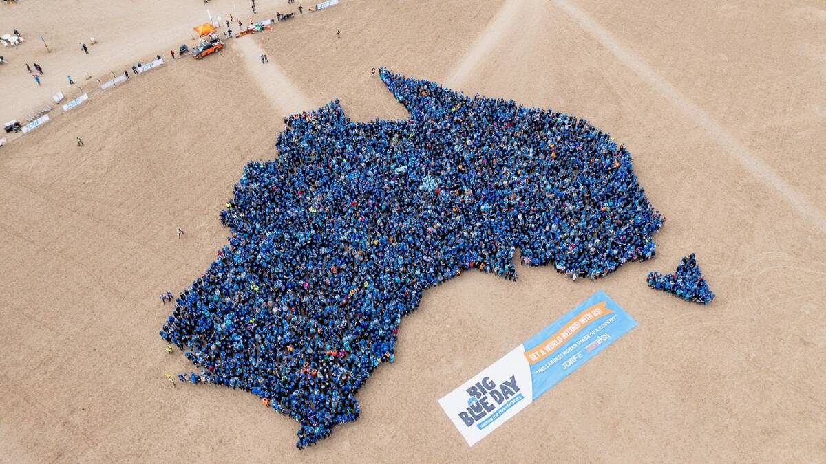 The new world record for largest human image of a country. Picture by Matt Williams 