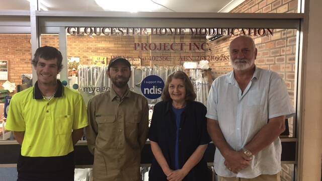 Current employees at GHMP are (L to R) Paddy Oestmann, carpentry apprentice; Damian Rolvink, building supervisor; Wendy Green, office administrator and Tony Tersteeg, now retired project manager.


