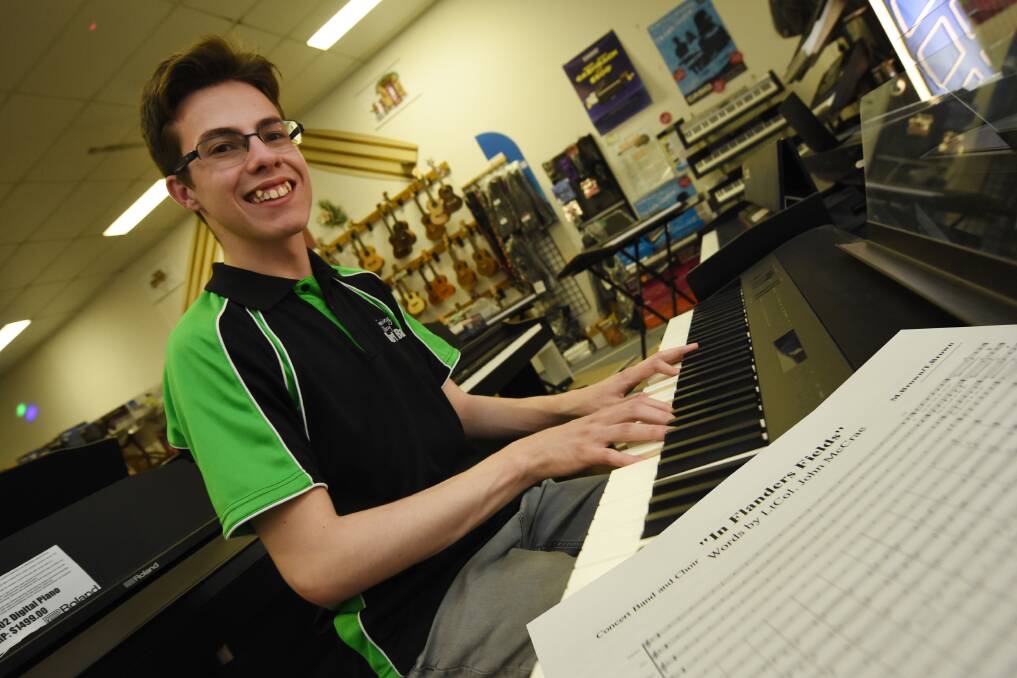 Concert: Mitchell Brown spent just under a year composing the musical arrangement set to the poem, In Flanders Field, written by Lieutenant-Colonel John McRae during World War I. Photo: Scott Calvin.