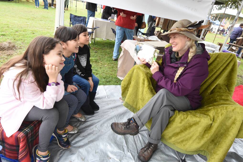 Learn: Cherry Burke, Sora and Kai Fisher and Rachelle Worth at last year's Taree Envirofair. Envirofair is on again this Saturday at Taree Park in Macquarie Street.