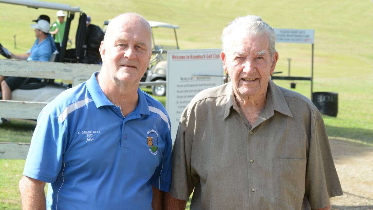 Krambach Golf Club's assistant captain Jim Land with Tom Patterson at the last men's open day played in May. 