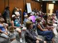 Krambach area residents packed council's chambers on October 25 to protest the decision to close the Krambach pool. Picture Scott Calvin.