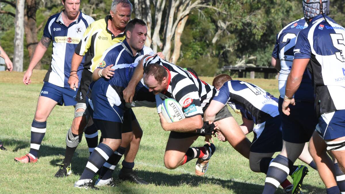 Manning Ratz and Gloucester players get physical in the opening round of this season's Lower North Coast premiership at Taree.