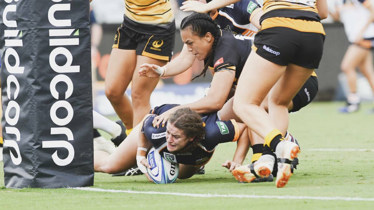 Bomaderry's Harriet Elleman in action for her ACT Brumbies. Photo: Dion Georgopoulos