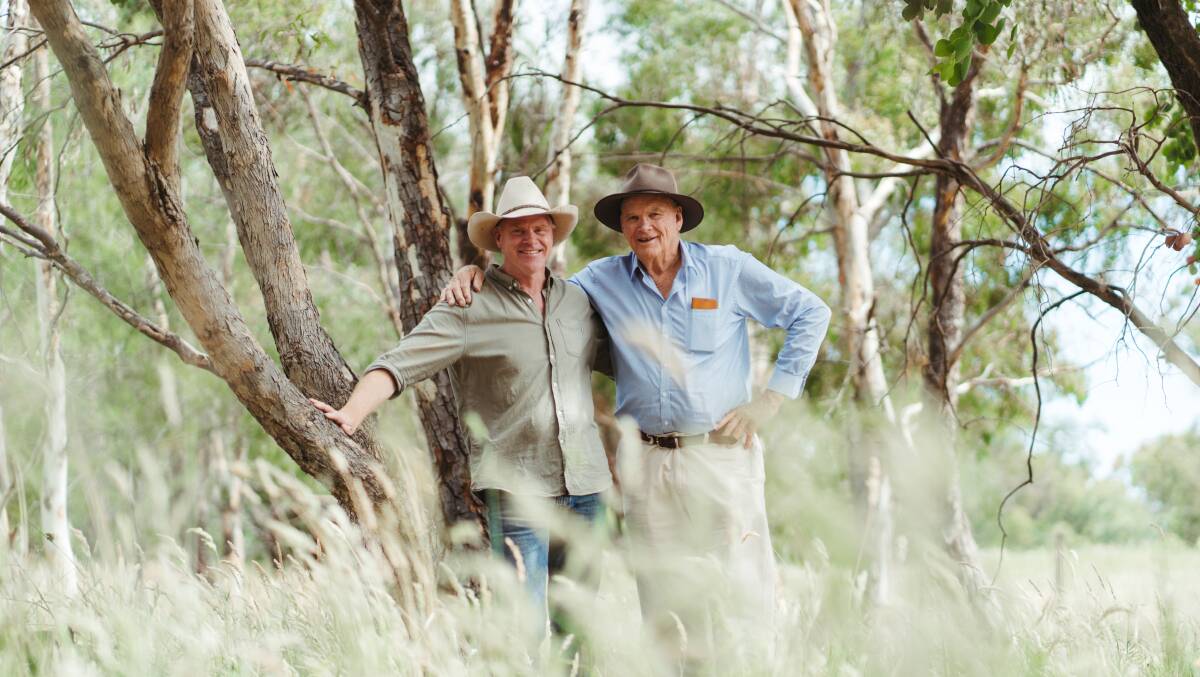 Craig and John Starr. Craig says 2020 provided ideal conditions for farming. Picture: Dion Georgopoulos 