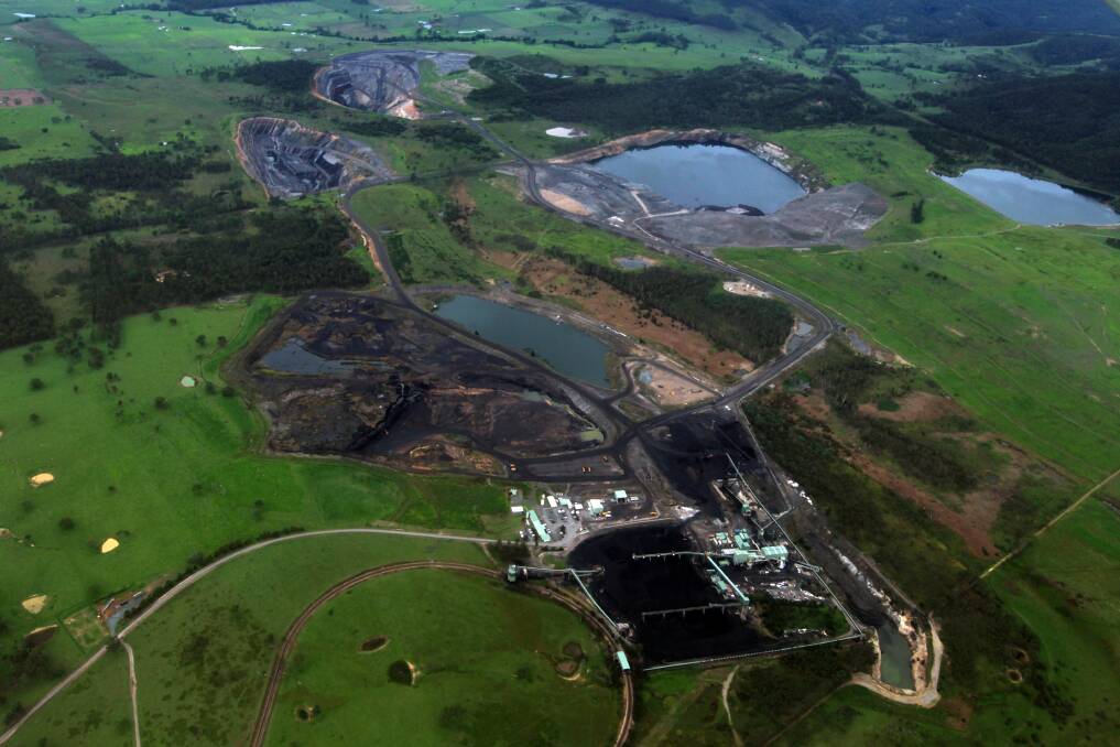 GLOUCESTER GREEN: Aerial view of the Stratford coal mine near Gloucester. Picture: Dean Sewell for Beyond Coal and Gas