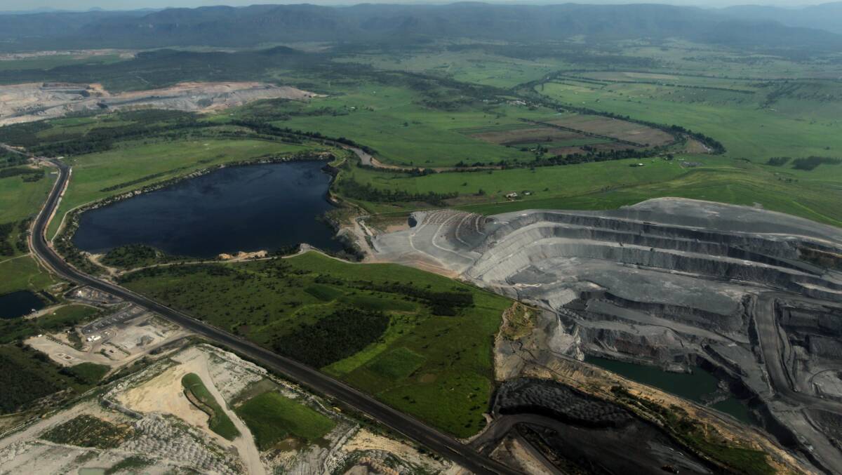 HOLES IN THE GROUND: An open-cut mine near Singleton. Environmentalists want final voids outlawed in Australian coal mining. Picture: Dean Sewell for Beyond Coal and Gas