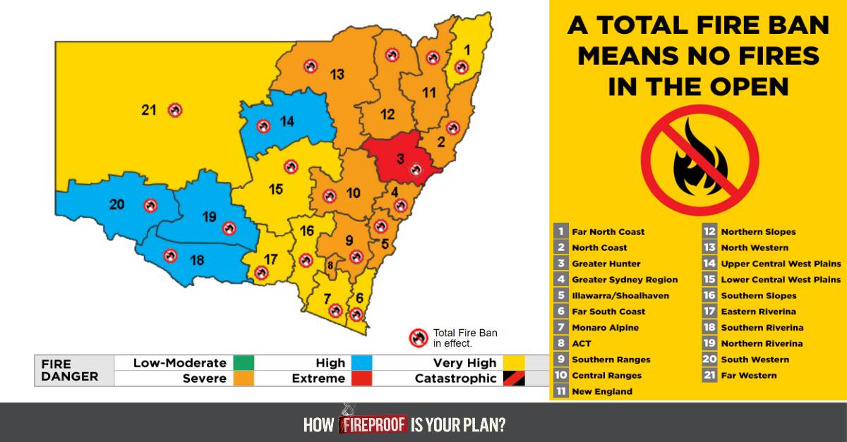 Total fire ban for the Gloucester region on Tuesday
