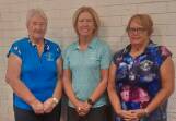 Division winners at Gloucester Golf Ladies day: from left to right, Margaret Dunn (Division 2), Faye OBrien (Emerald Downs, Division 1), Moya Harris (Division 3). Picture supplied