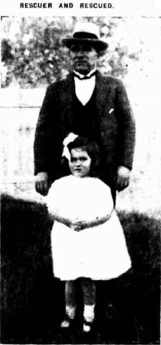 George Cassimaty with Gwen, who he rescued from drowning in a well in 1923.