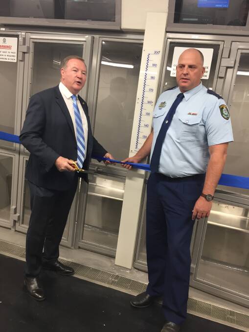 Member for Myall Lakes Stephen Bromhead and Manning Great Lakes police district Commander Shane Cribb today open upgrades to Forster Police Station.