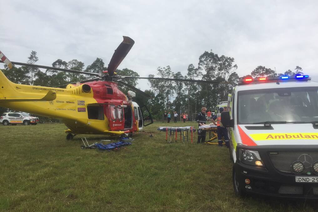 Two females airlifted to Newcastle