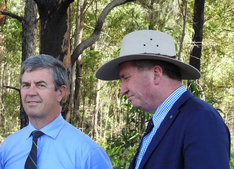 Lyne MP Dr David Gillespie with Barnaby Joyce in Wauchope last year. Photo: Letitia Fitzpatrick.