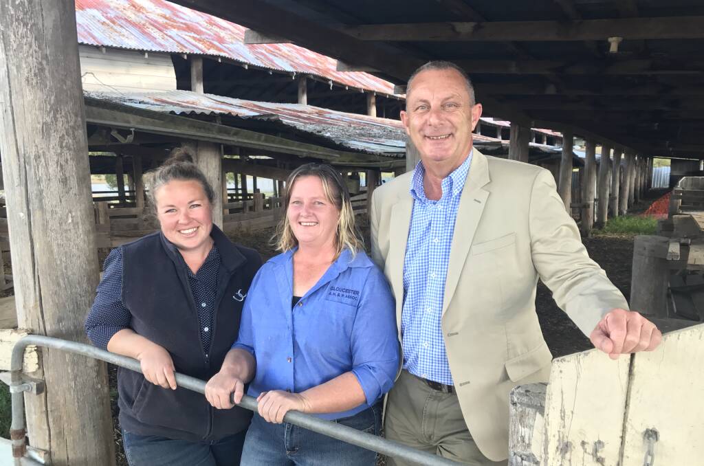 Out with the old: Leanne Anderson, Alison Kernahan (Gloucester AH&P) and Michael Johnsen at the Gloucester Showground. Photo. Supplied 