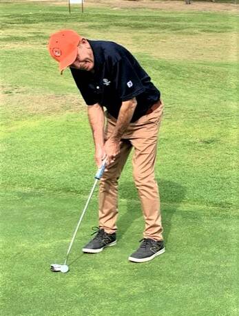Brian Osborne in action on the putting green. Photo supplied