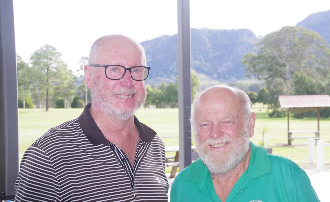 Gloucester Veterans Golf Clubs sponsor Mark Howland sponsor with winner Bill Murray. Photo supplied