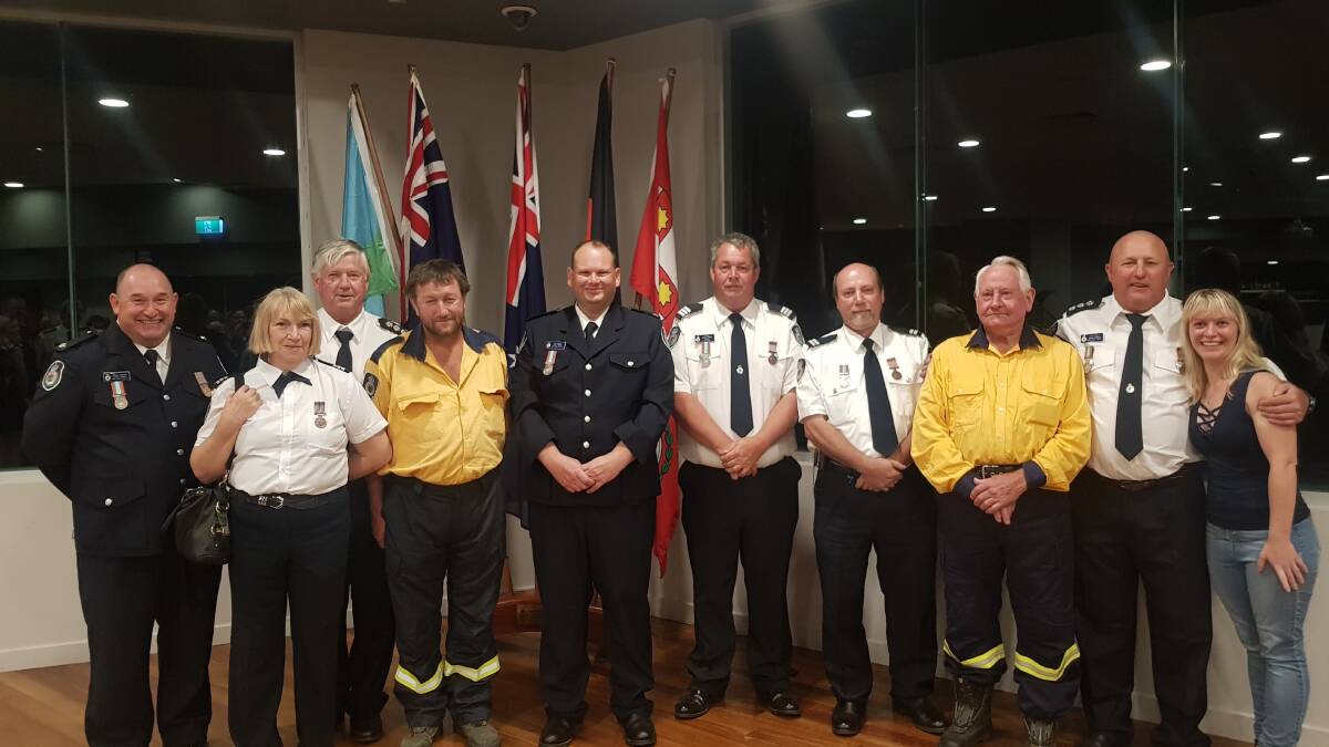 Members of the Gloucester region NSW RFS brigades were honoured at the ceremony held on Tuesday April 9. Photo supplied