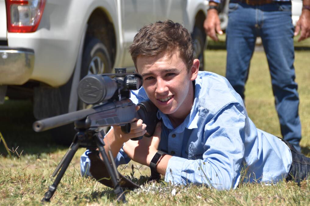 Aiming for the middle: Harry Moore is learning the skills and patience needed to become a skilled shooter through the Gloucester Rifle Club. Photo Amanda Moore.