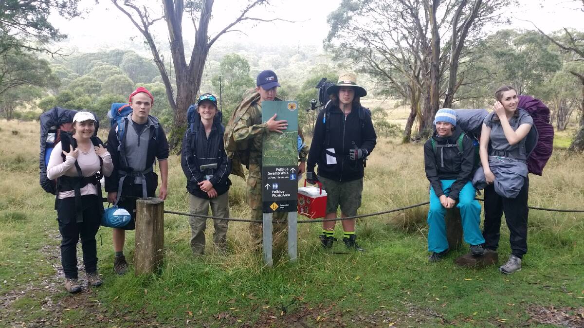 Gloucester High School Duke of Ed students at the start of their hike. Photo supplied