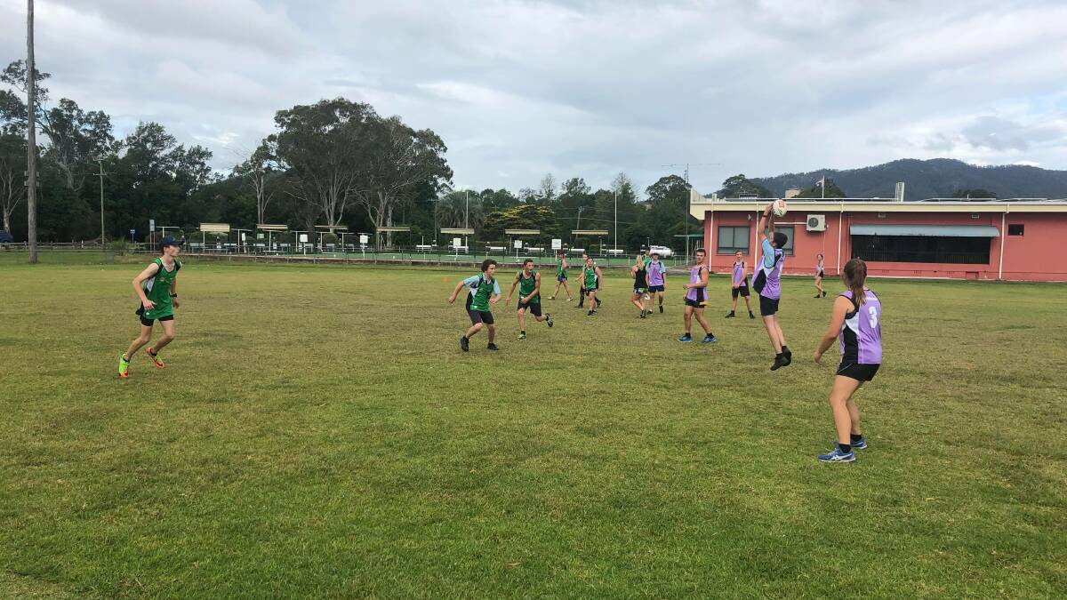 Gloucester Junior touch footy players in action last season. 