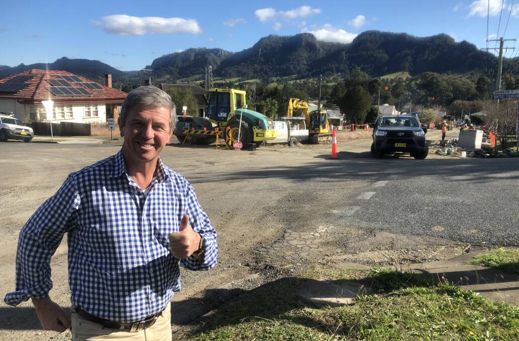 David Gillespie visited the spot on Queen Street where the new roundabout is being constructed. Photo supplied