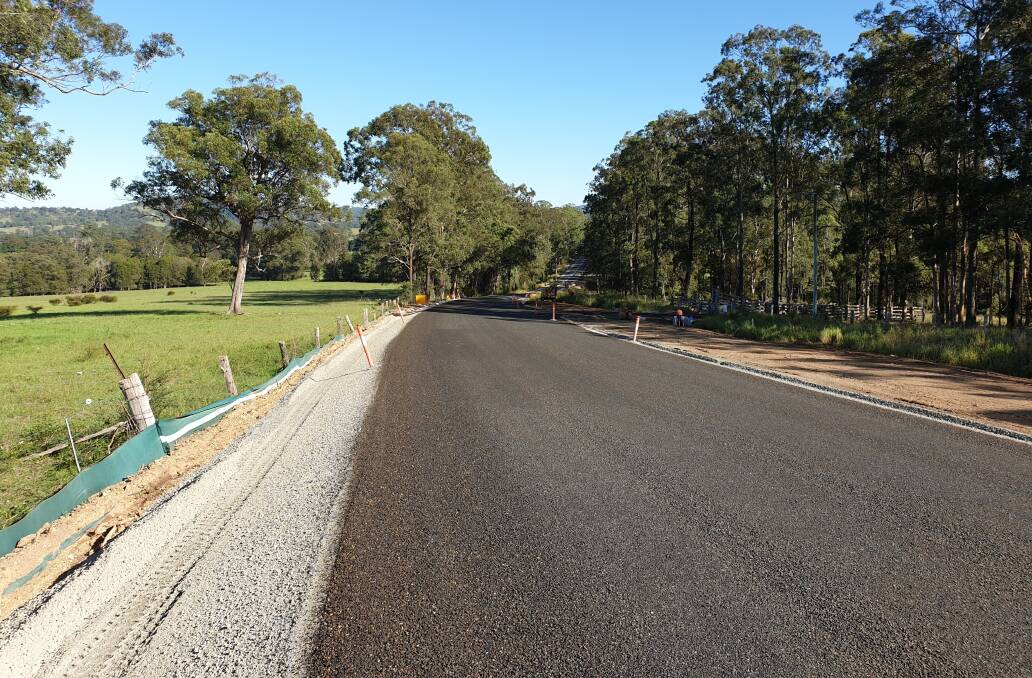 Recent works completed on Avalon Road at Krambach. Photo MidCoast Council
