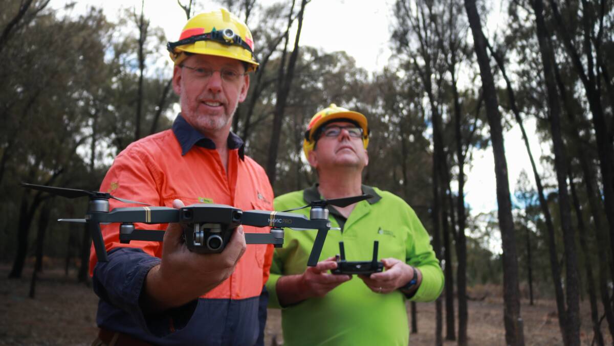 Forestry Corporation Drone Operators Eric Smith and Conan Rossler. Photo supplied
