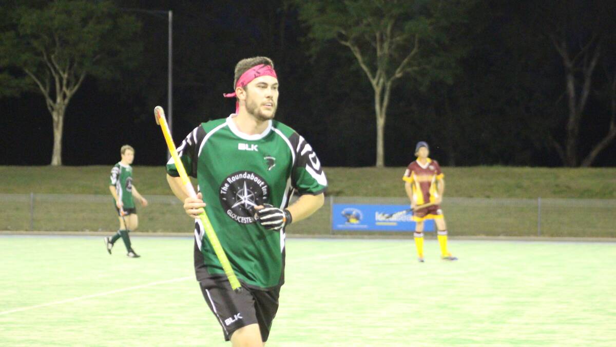 Gloucester Hockey Club's Dale Tonks playing at the Manning Hockey Association field during the 2017 season. Photo: Dave Keen