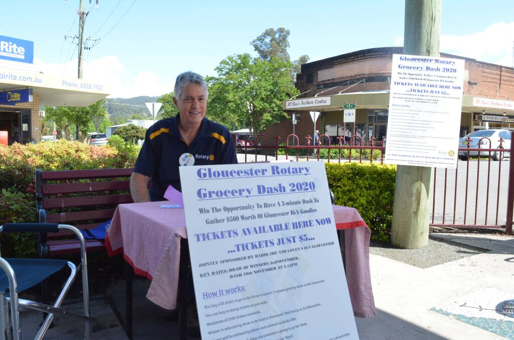 Rotary Club of Gloucester president Paul Hedditch spent some time outside of IGA selling tickets for the dash.