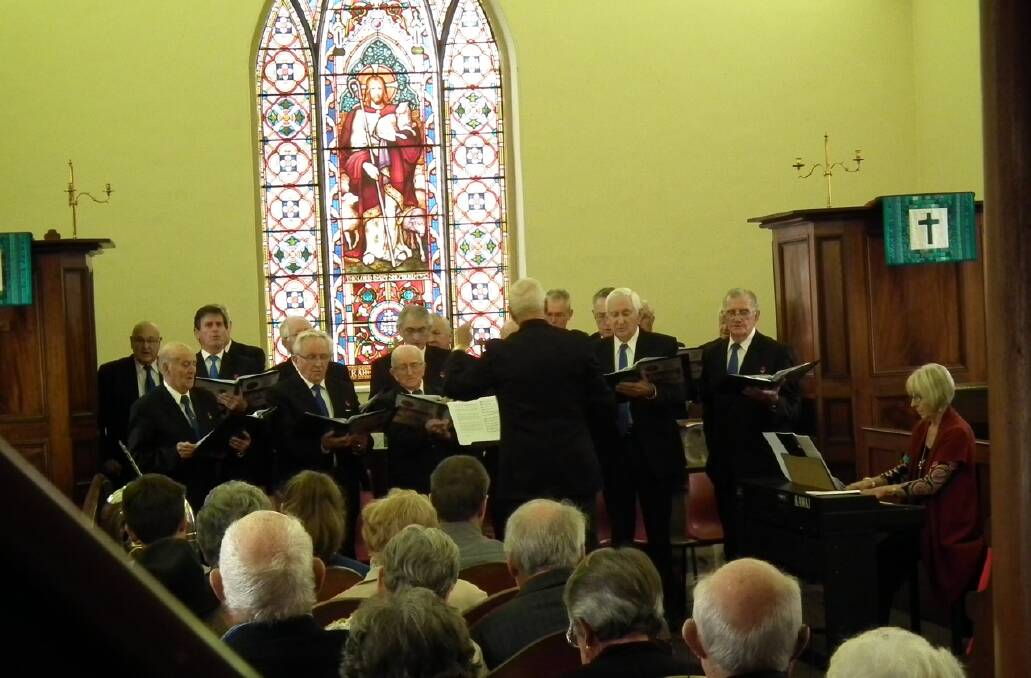 Waratah Male Voice Choir at a previous concert in St John's. Photo. Supplied