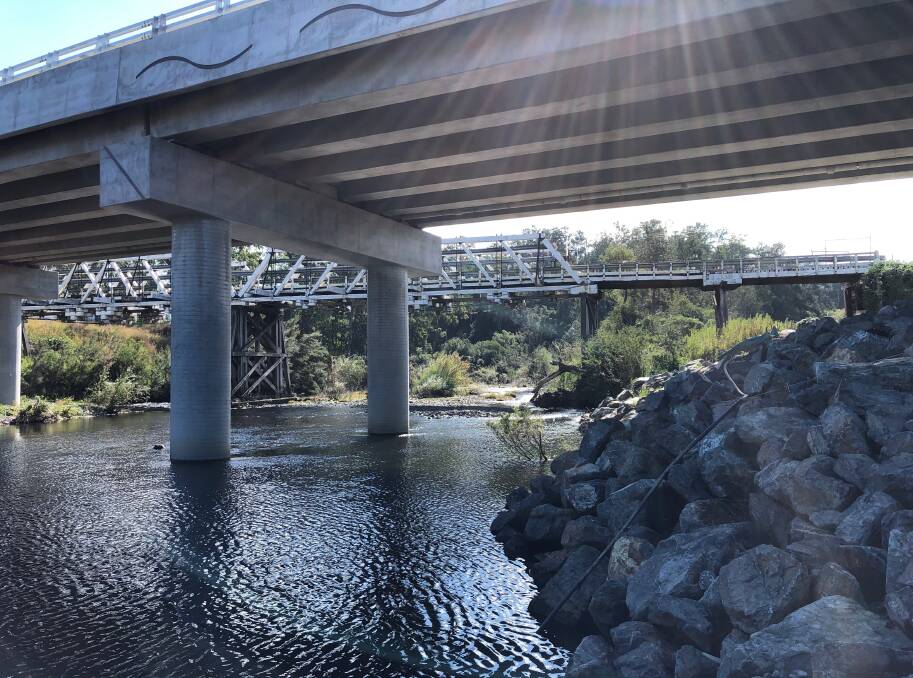 The new Barrington Bridge sits alongside the original bridge. Photo courtesy of Transport for NSW
