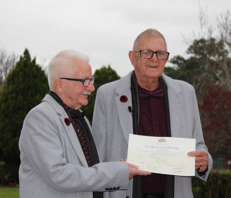 Robert Sparke and Bruce Myers are officially a married couple. Photo supplied