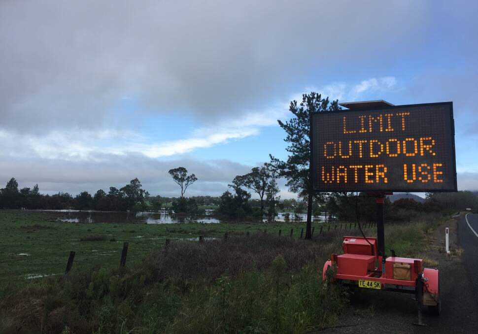 MidCoast Coucil dropped its water restriction level from four to two just before the heavy rain flooded the Avon River flats. Photo Anne Keen