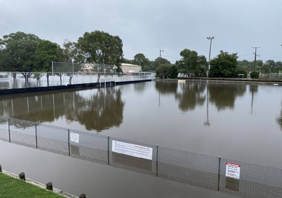 Manning Hockey Centre's flooded fields at Taree Recreation Ground. Photo supplied.